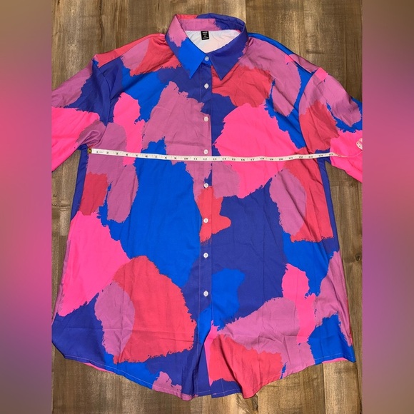 SHEIN Curve Women’s Celure Plus Colorblock Button Front Belted Dress Size 2XL - Picture 6 of 8